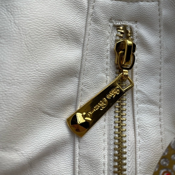 Apple Bottoms white faux-leather jacket with gold details - Picture 2 of 10